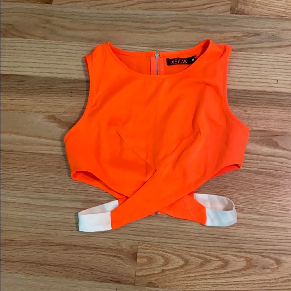 Rehab Orange Crop top